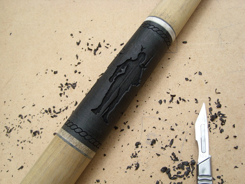 The making of Silver Knights custom cue #3 - Carving of the knight