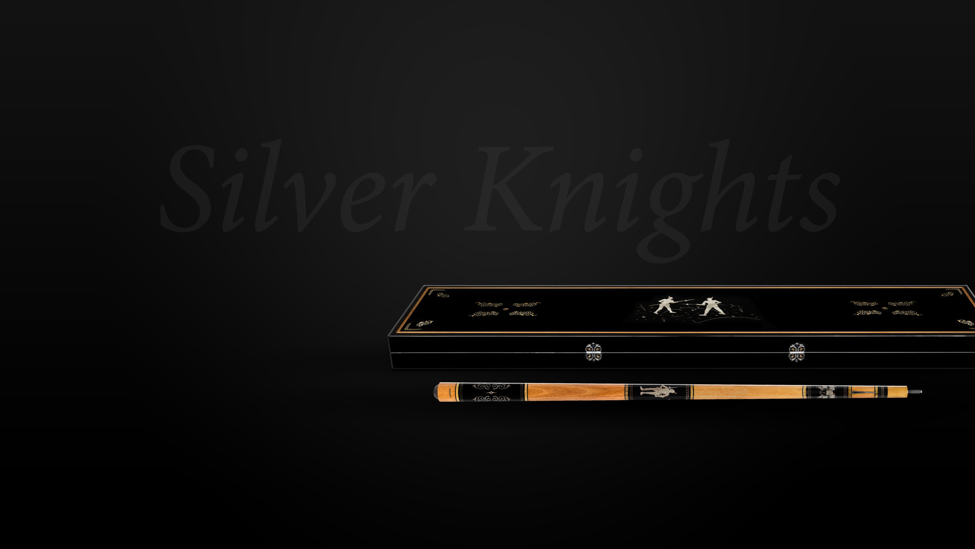 Silver Knights box and the custom cue