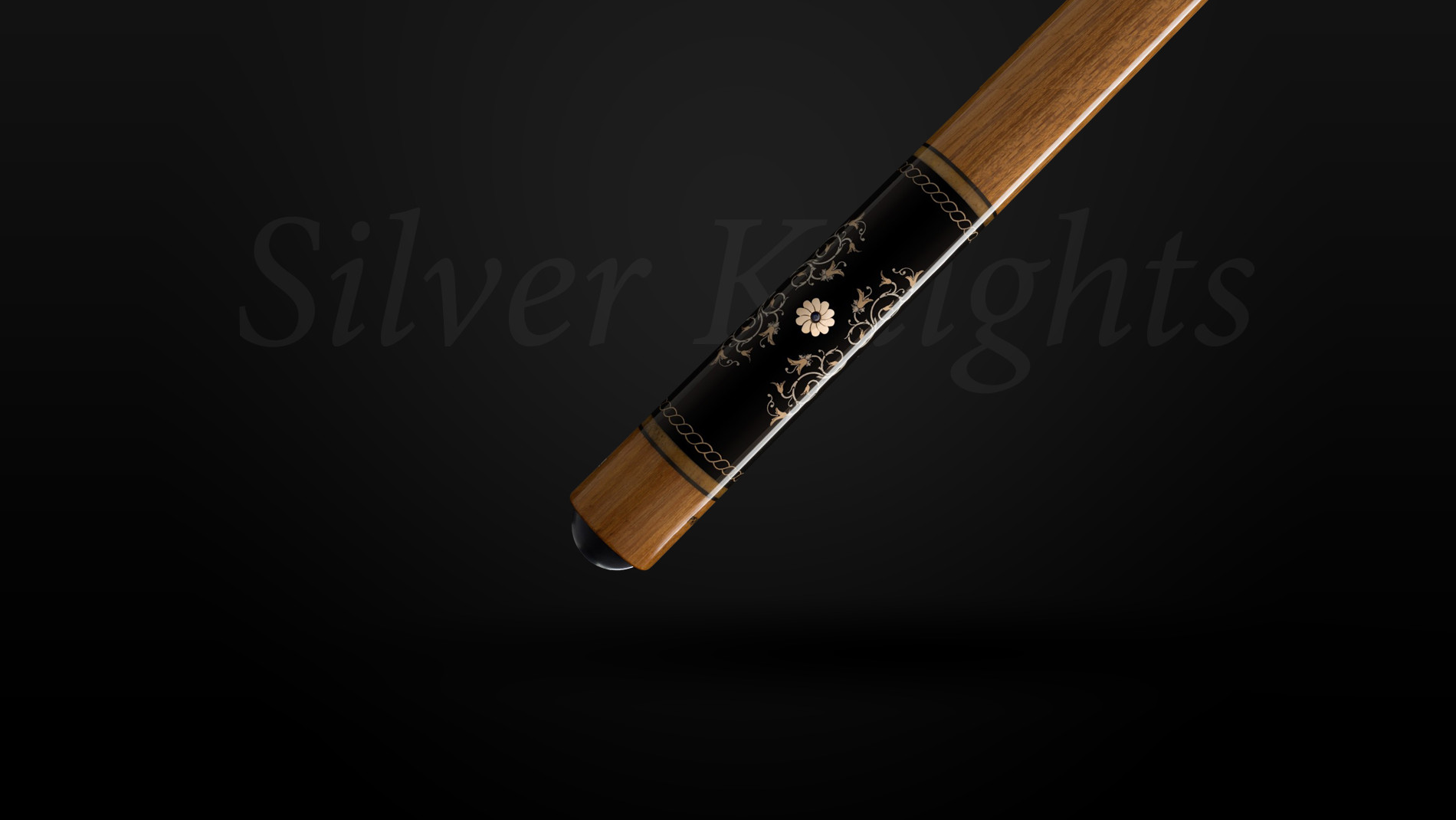 Detail of the Silver Knights custom cue